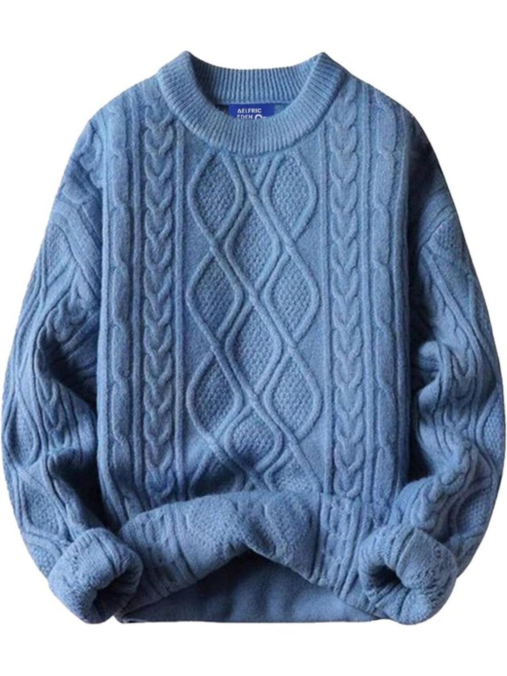 90s Vintage Oversized Cable Knit Sweater | Long Sleeve Heavy Crewneck Pullover